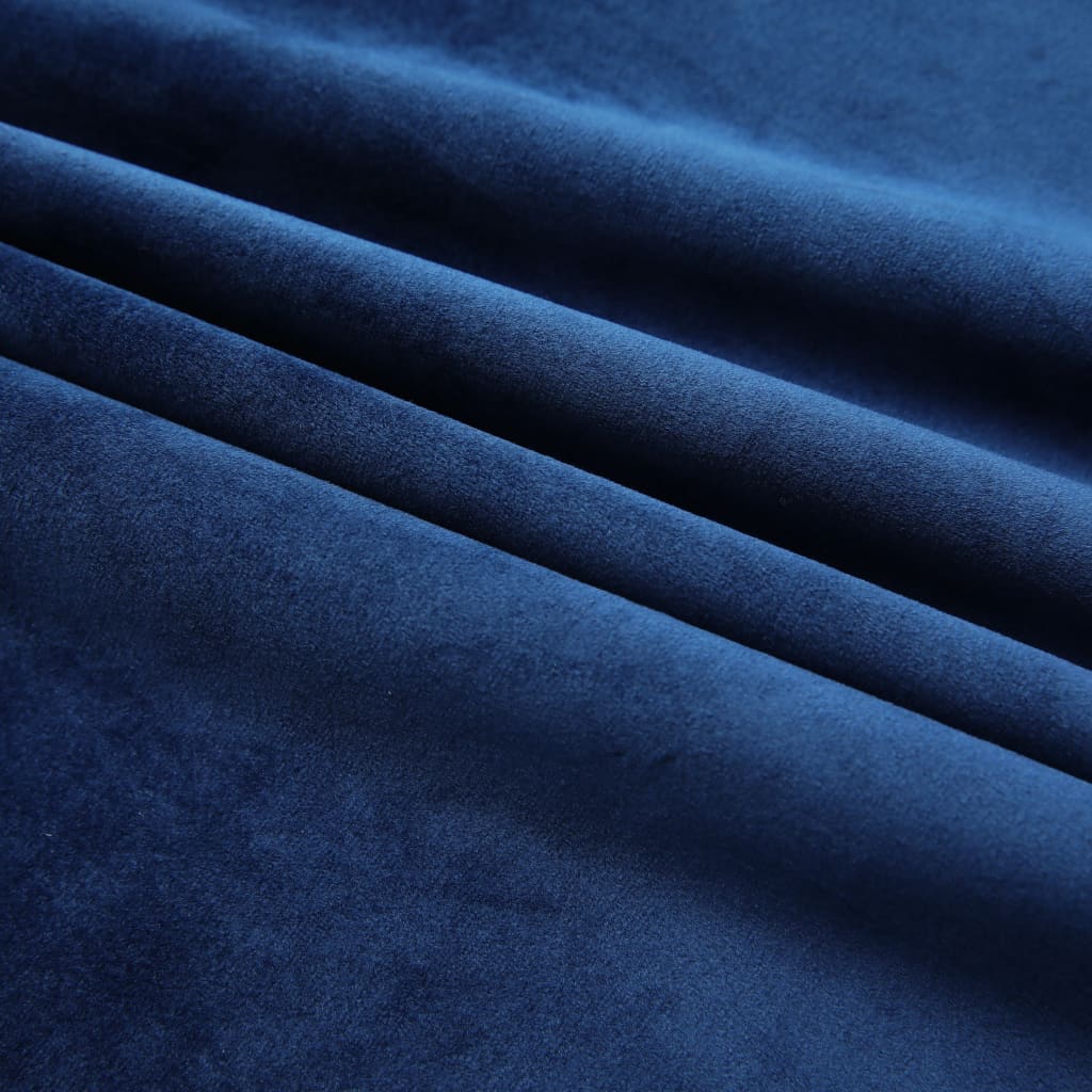 Vidaxl gordijnen verduisterend 2 st met haken 140x175 cm fluweel blauw
