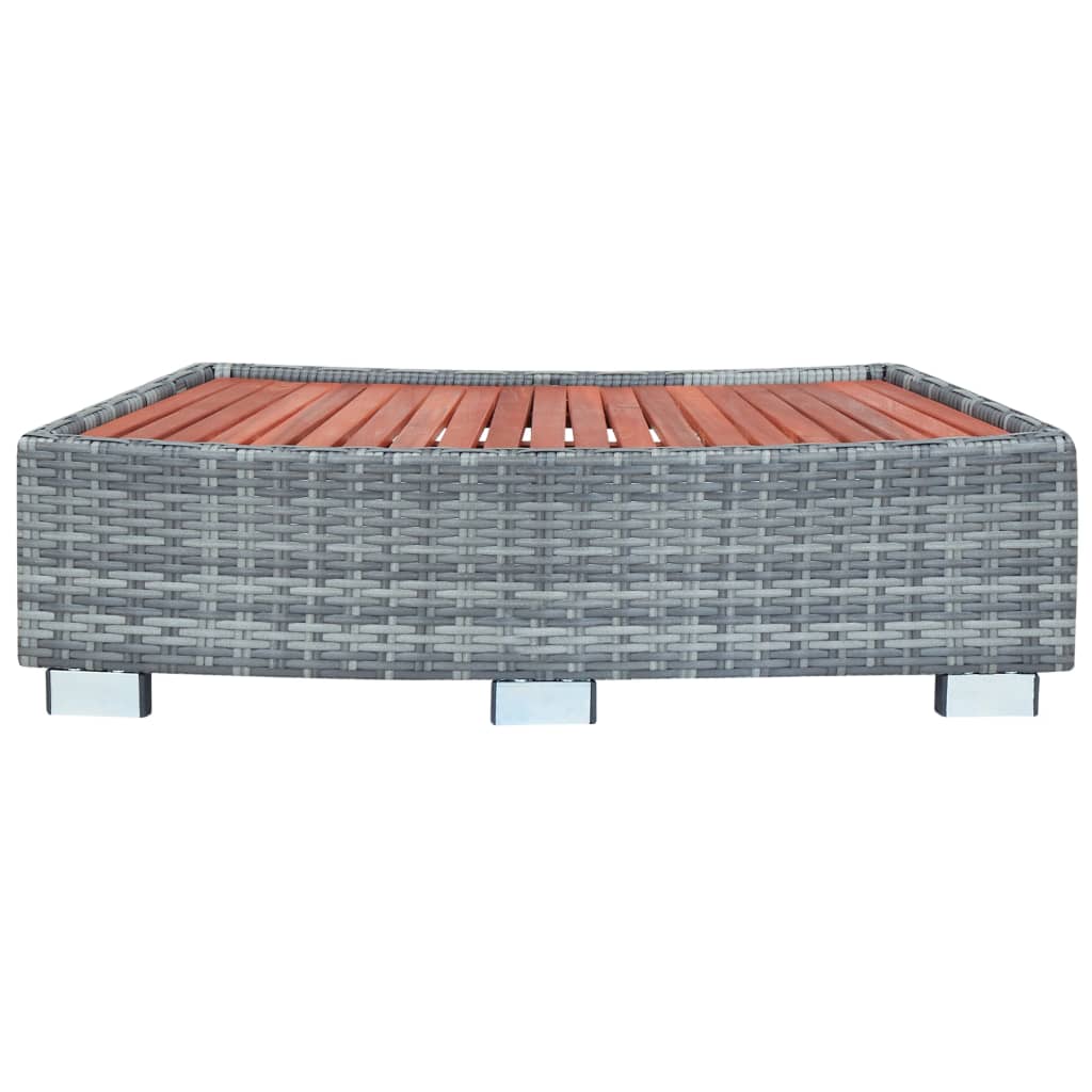 Vidaxl spatrap 92x45x25 cm poly rattan grijs