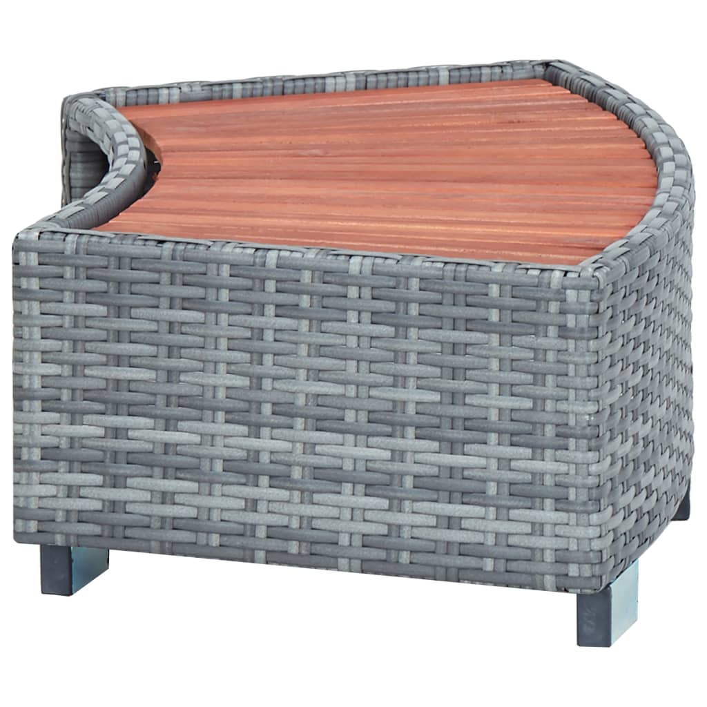 Vidaxl spatrap 92x45x25 cm poly rattan grijs