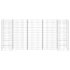 Vidaxl gabion plantenbak h-vormig 260x40x120 cm staaldraad