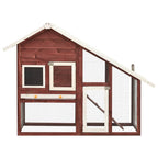 Vidaxl konijnenhok 140x63x120 cm massief vurenhout mokka en wit