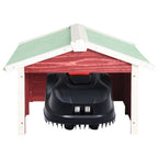 Vidaxl overkapping voor grasmaaier 72x87x50 cm vurenhout rood en wit