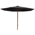 Vidaxl parasol met houten paal 350 cm zwart