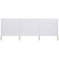 Vidaxl windscherm 3-panelen 400x80 cm stof zandwit