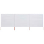 Vidaxl windscherm 3-panelen 400x80 cm stof zandwit