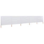 Vidaxl windscherm 5-panelen 600x80 cm stof zandwit