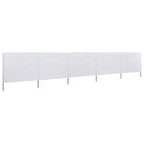 Vidaxl windscherm 5-panelen 600x120 cm stof zandwit