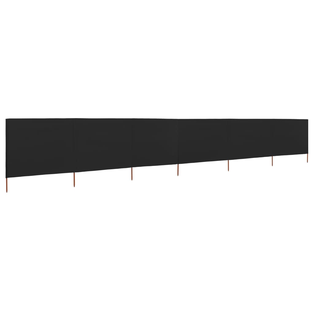 Vidaxl windscherm 6-panelen 800x120 cm stof zwart
