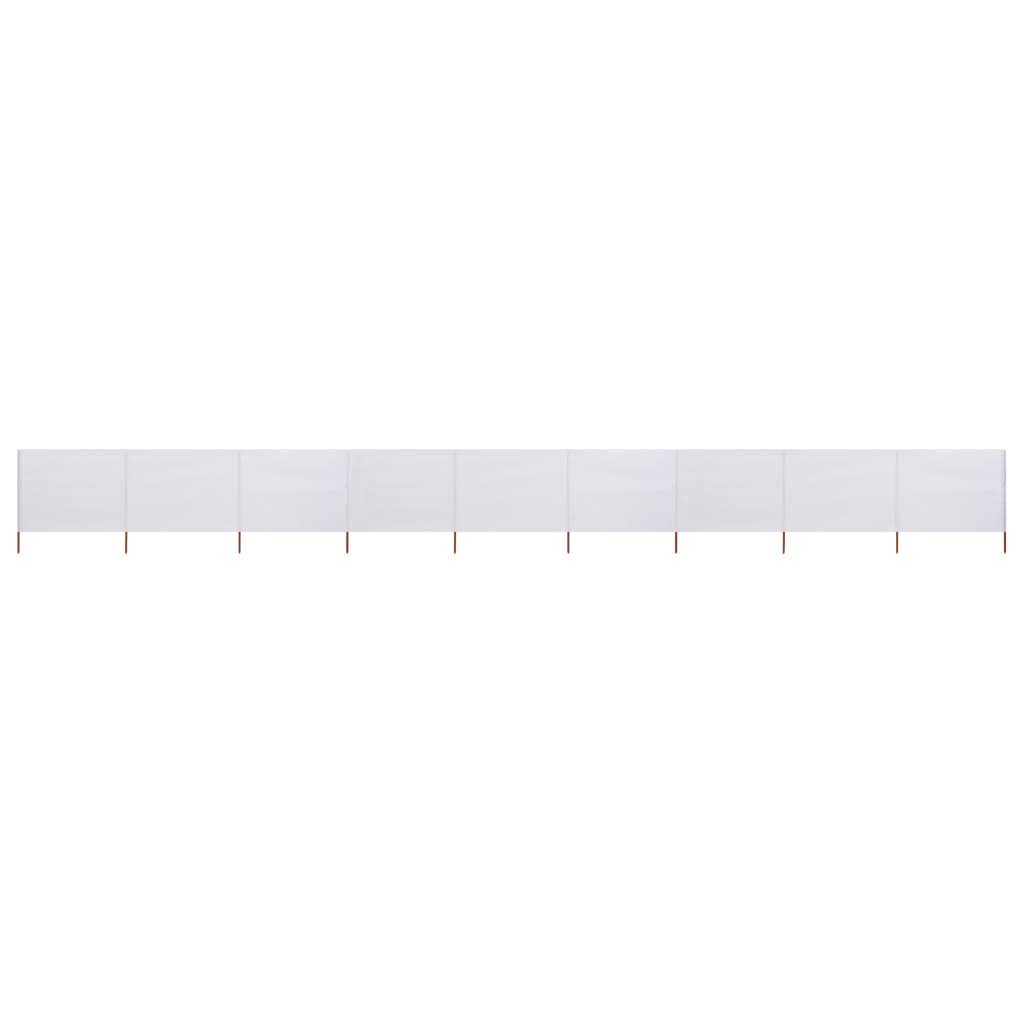 Vidaxl windscherm 9-panelen 1200x80 cm stof zandwit