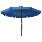 Vidaxl parasol met houten paal 330 cm azuurblauw