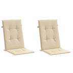 Vidaxl tuinstoelkussens 2 st hoge rug 120x50x3 cm stof beige