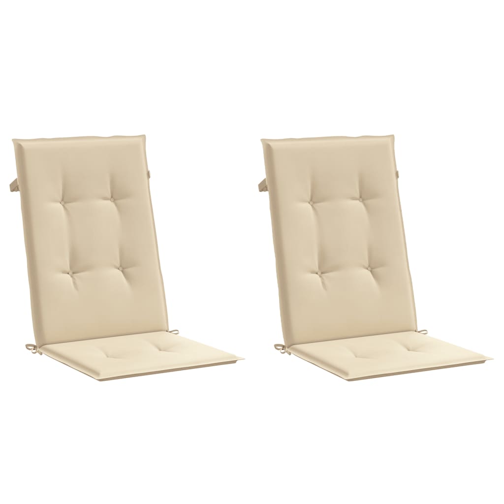 Vidaxl tuinstoelkussens 2 st hoge rug 120x50x3 cm stof beige