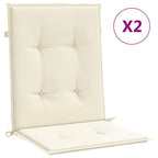Vidaxl tuinstoelkussen lage rug 2 st 100x50x3 cm oxford stof crème