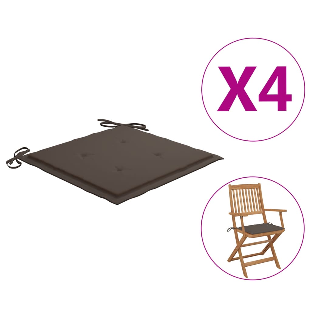 Vidaxl tuinstoelkussens 4 st 40x40x4 cm oxford stof taupe