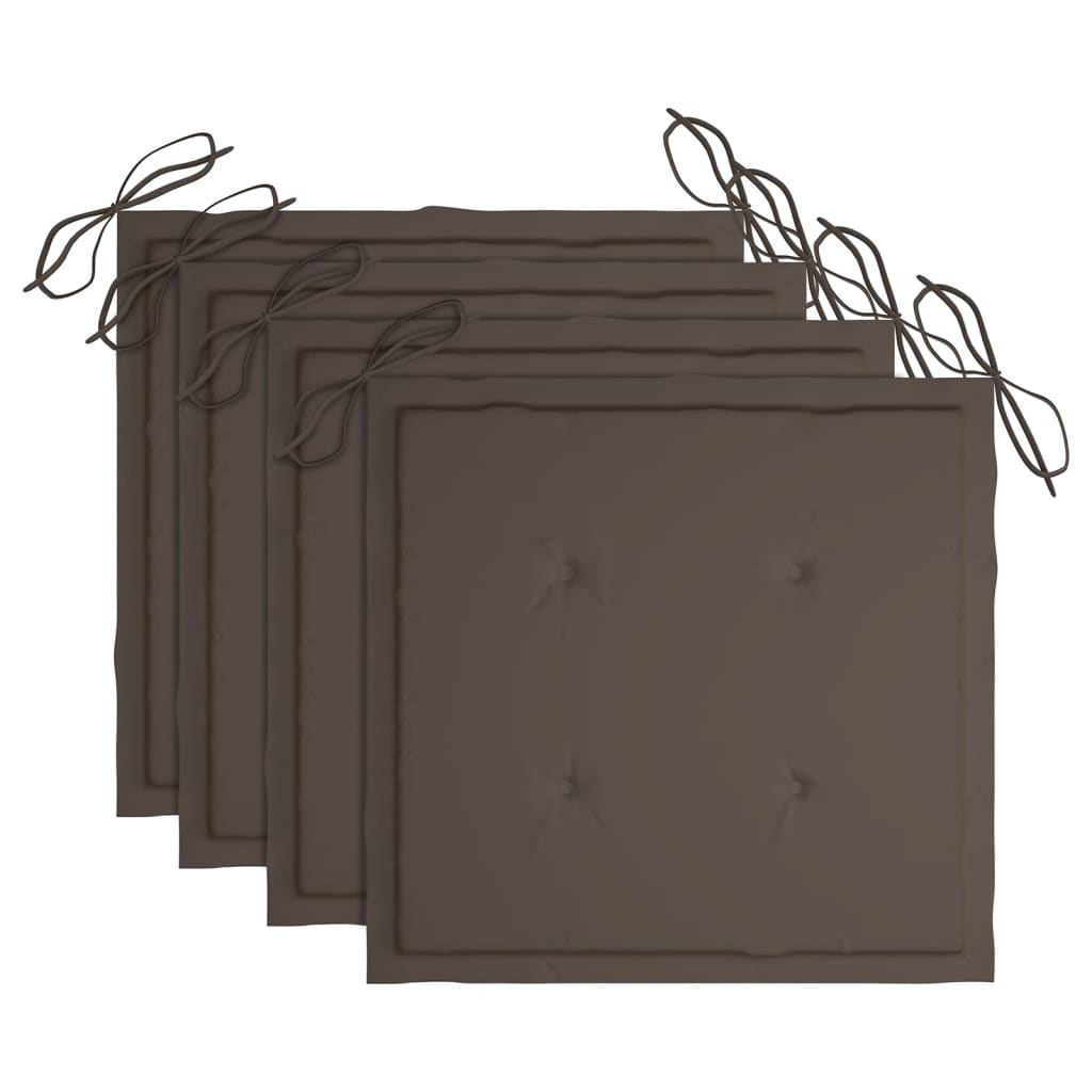 Vidaxl tuinstoelkussens 4 st 40x40x4 cm oxford stof taupe