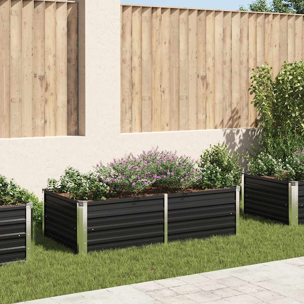 Vidaxl plantenbak verhoogd 160x80x45 cm gegalvaniseerd staal antraciet