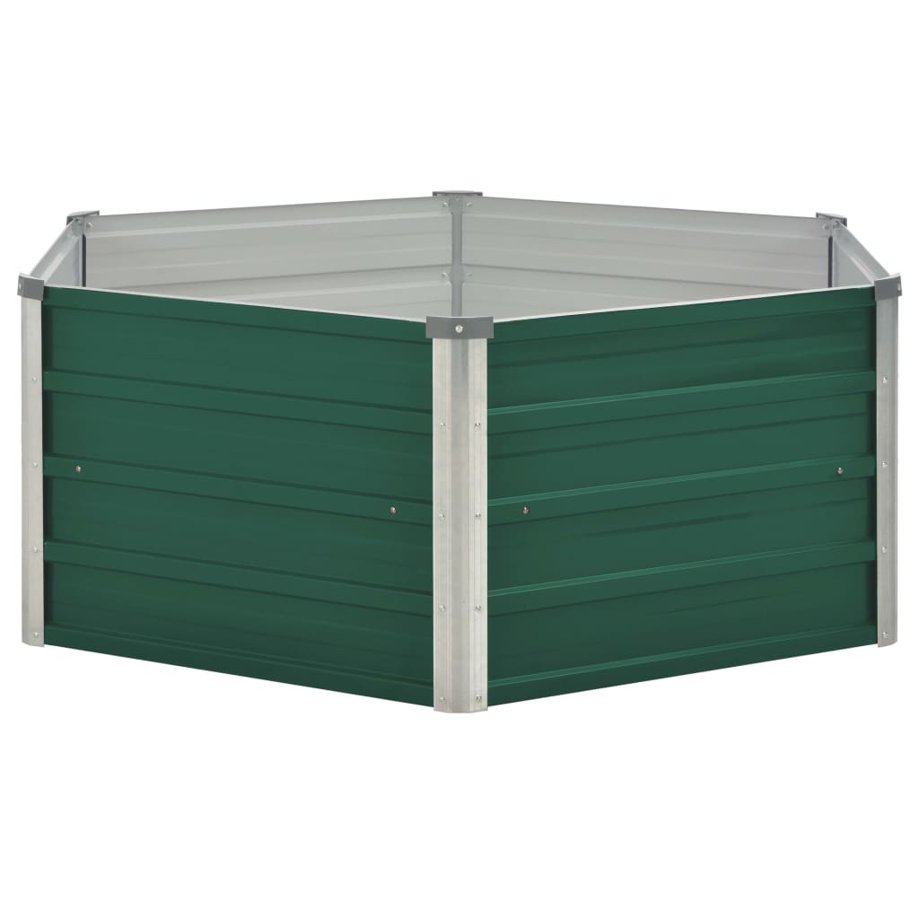 Vidaxl plantenbak verhoogd 129x129x46 cm gegalvaniseerd staal groen