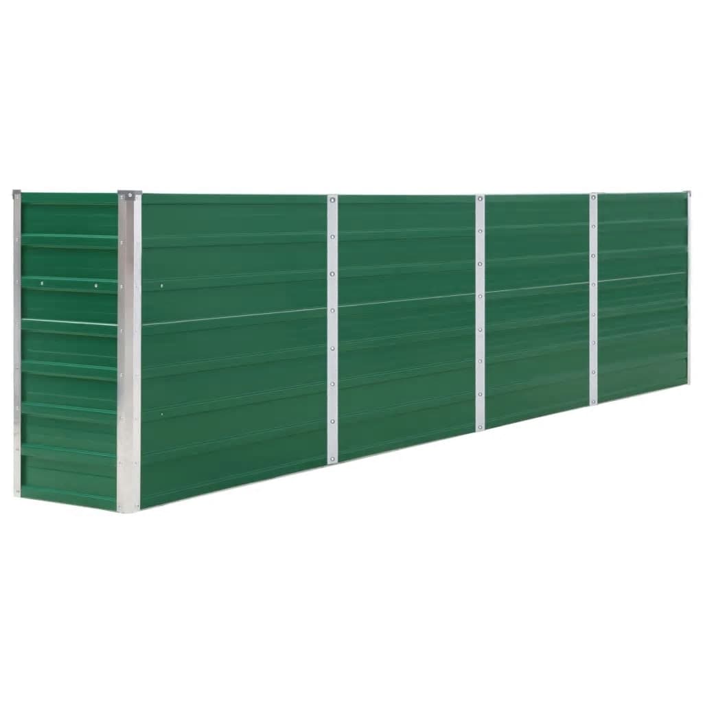 Vidaxl plantenbak verhoogd 320x40x77 cm gegalvaniseerd staal groen