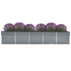 Vidaxl plantenbak verhoogd 400x80x77 cm gegalvaniseerd staal grijs