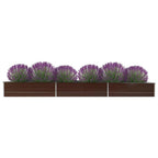 Vidaxl plantenbak verhoogd 480x80x45 cm gegalvaniseerd staal bruin