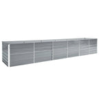 Vidaxl plantenbak verhoogd 480x80x77 cm gegalvaniseerd staal grijs