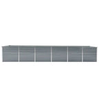 Vidaxl plantenbak verhoogd 480x80x77 cm gegalvaniseerd staal grijs
