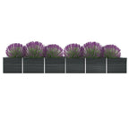 VidaXL Plantenbak verhoogd 600x80x77 cm gegalvaniseerd staal antraciet