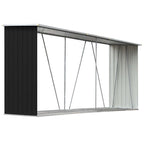 Vidaxl haardhoutschuur 330x84x152 cm gegalvaniseerd staal antraciet
