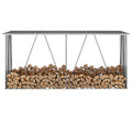 Vidaxl haardhoutschuur 330x84x152 cm gegalvaniseerd staal antraciet