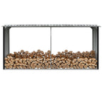 Vidaxl haardhoutschuur 330x92x153 cm gegalvaniseerd staal antraciet