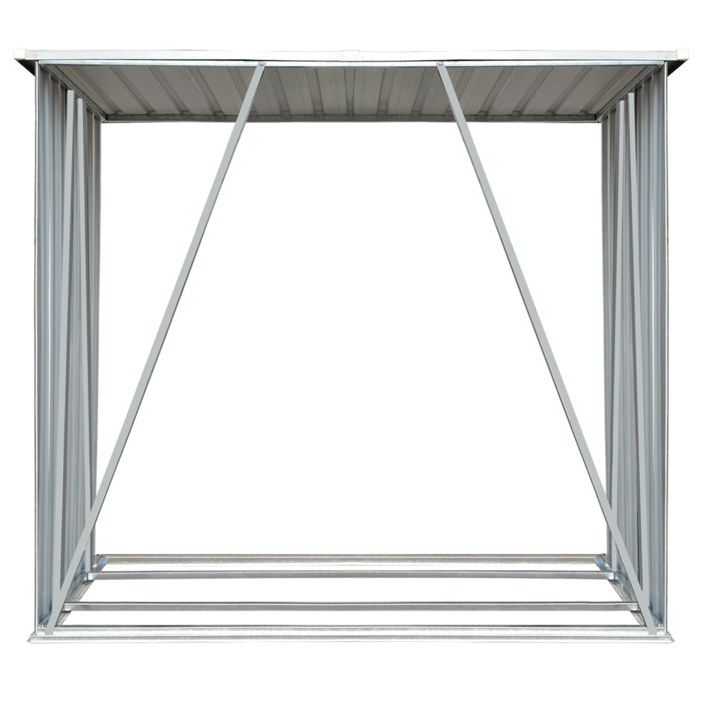 Vidaxl haardhoutschuur 163x83x154 cm gegalvaniseerd staal bruin