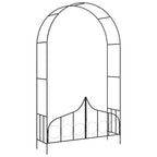 Vidaxl tuinboog met hek 138x40x238 cm ijzer zwart