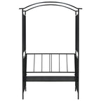 Vidaxl tuinboog met bank 128x50x207 cm ijzer zwart