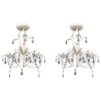 Vidaxl kroonluchters kristal 2 st elegant wit
