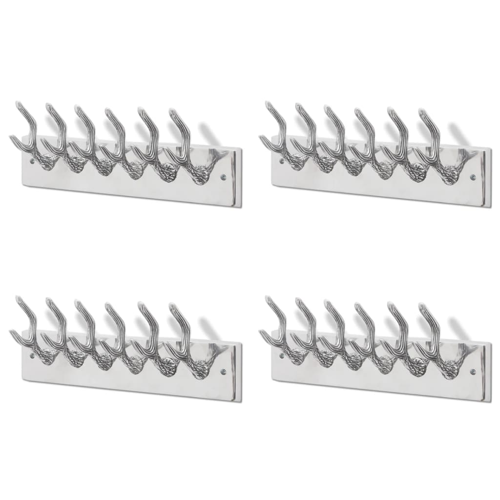 Vidaxl kapstokken 4 st aluminium zilverkleurig