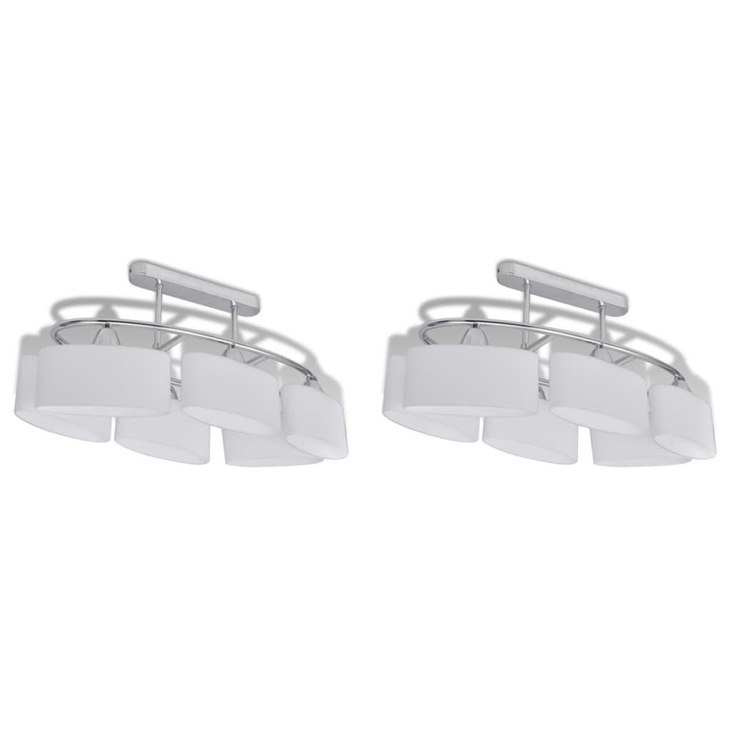 Vidaxl plafondlamp met ellipsvormige glazen kappen 2 st e14