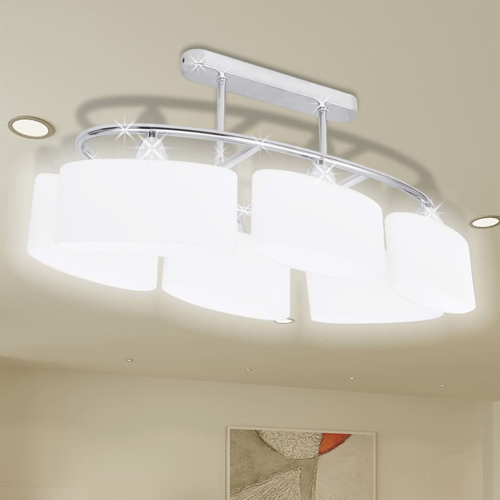 Vidaxl plafondlamp met ellipsvormige glazen kappen 2 st e14