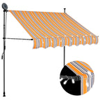 Vidaxl luifel handmatig uitschuifbaar met led 150 cm geel en blauw