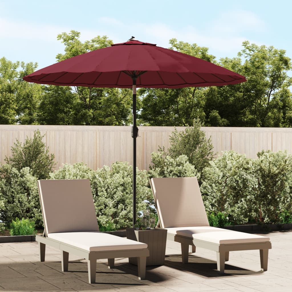 Vidaxl parasol met aluminium paal 250 cm bordeauxrood