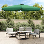Vidaxl parasol met stalen paal 300 cm groen
