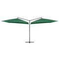 Vidaxl parasol dubbel met stalen paal 250x250 cm groen