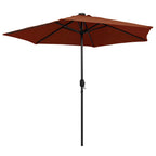 VidaXL Parasol met LED-verlichting en aluminium paal 270 cm terracotta