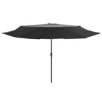 Vidaxl parasol met metalen paal 390 cm antracietkleurig