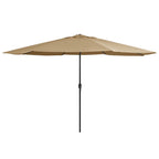 Vidaxl parasol met metalen paal 390 cm taupe