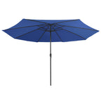 Vidaxl parasol met metalen paal 390 cm azuurblauw