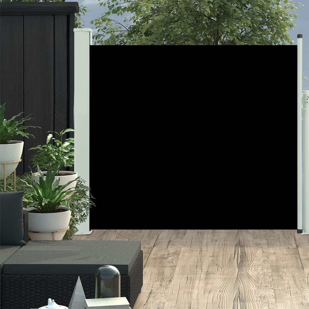 Vidaxl tuinscherm uittrekbaar 100x314 cm zwart
