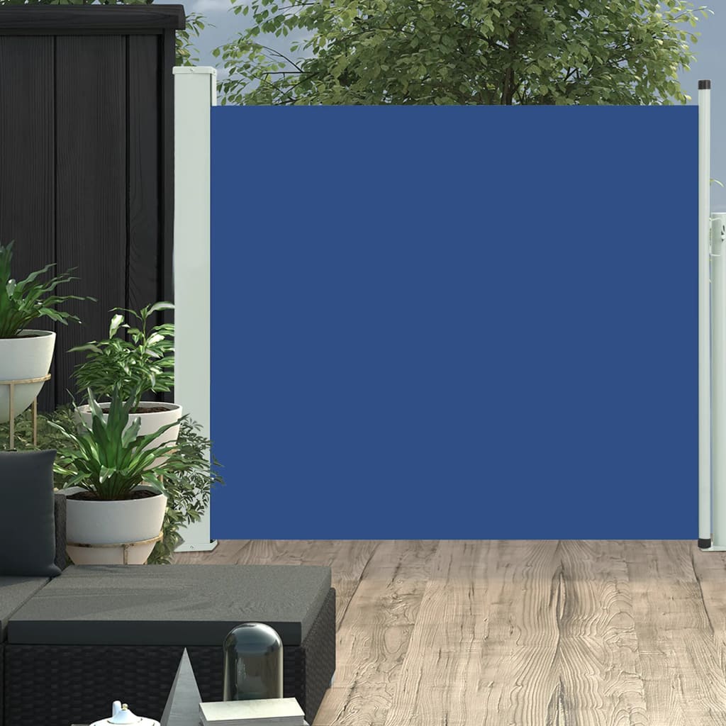 Vidaxl tuinscherm uittrekbaar 100x314 cm blauw