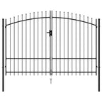VidaXL Poort met puntige bovenkant dubbel 3x2 m staal zwart