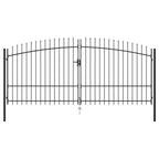 VidaXL Hekpoort dubbele deur met speren bovenkant 400x225 cm