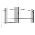 VidaXL Hekpoort dubbele deur met speren bovenkant 400x225 cm